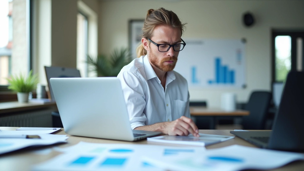 Profesionální analytik pracující s daty a grafy
