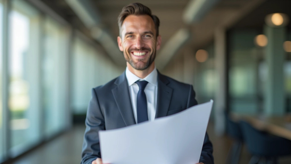 Osoba s úsměvem drží papír potvrzující vrácení daní a peníze