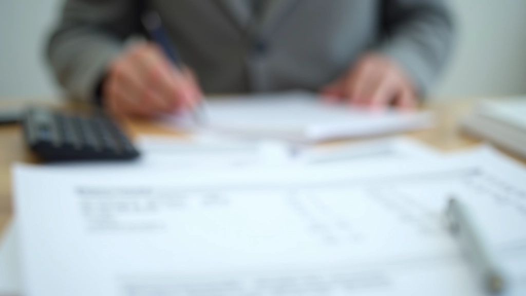 Daňový formulář s pérem a kalkulačkou, znázorňující výpočet daní z důchodu